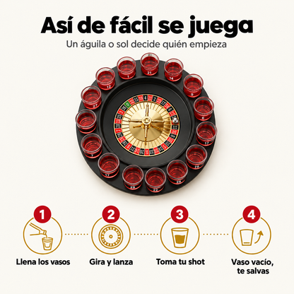 Ruleta de shots de 16 vasos para tus fiestas