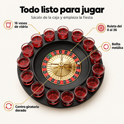 Ruleta de shots de 16 vasos para tus fiestas